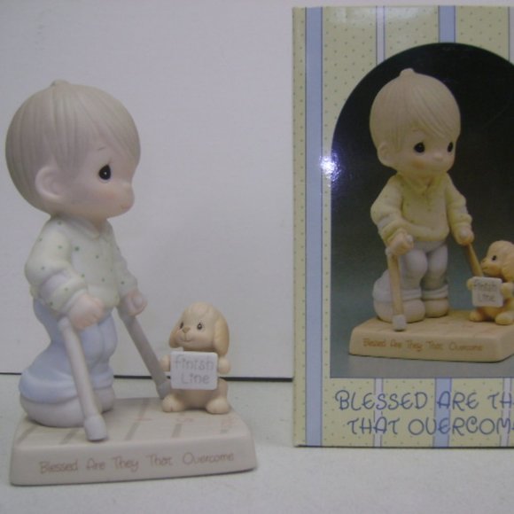 Precious Moments Other - Precious Moments porcelain figurine 1987 "Blessed Our They That Over come"